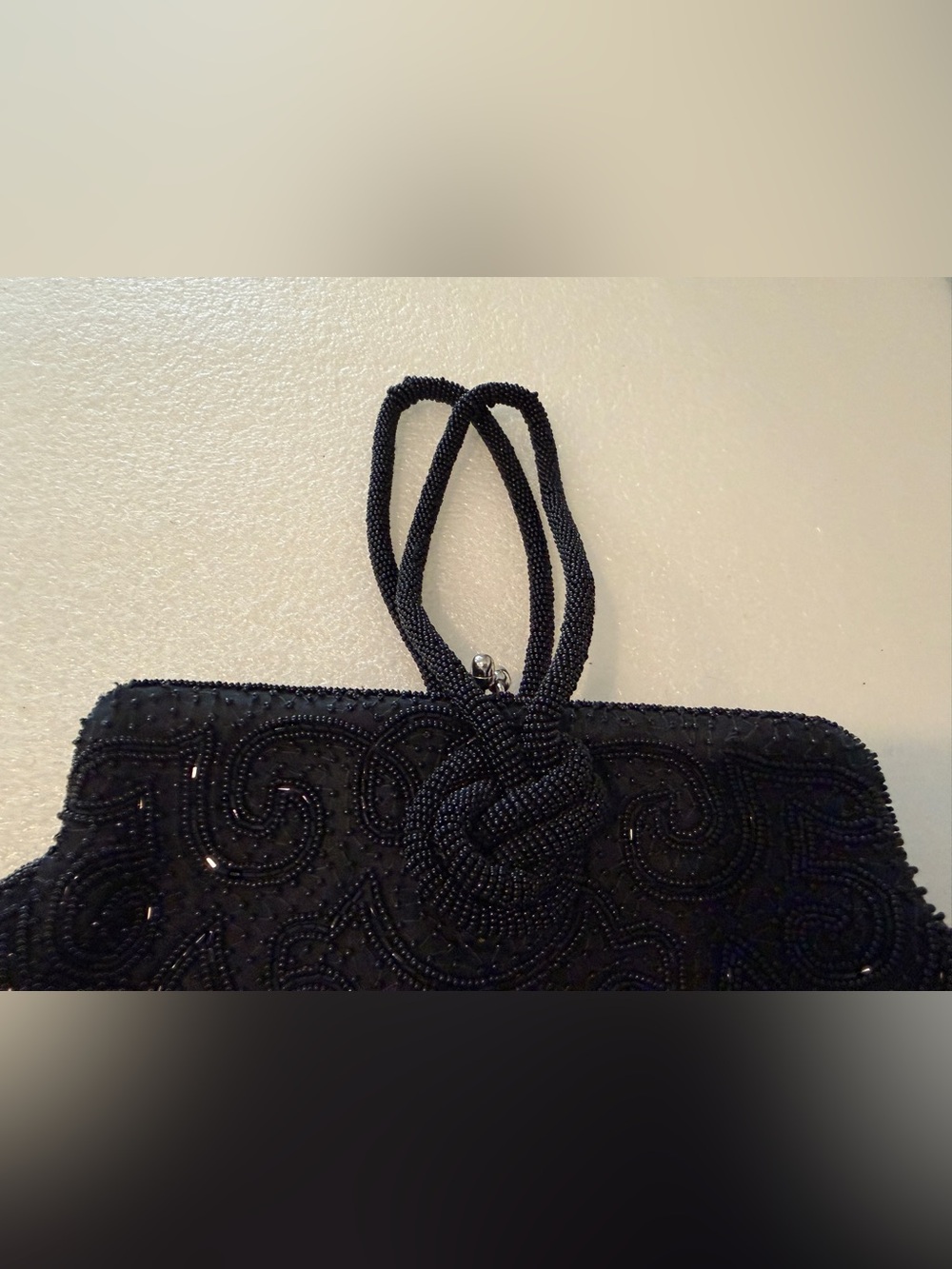 Vintage Schildkraut Black Beaded Formal Clutch Purse - Picture 2 of 13